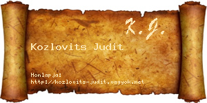 Kozlovits Judit névjegykártya